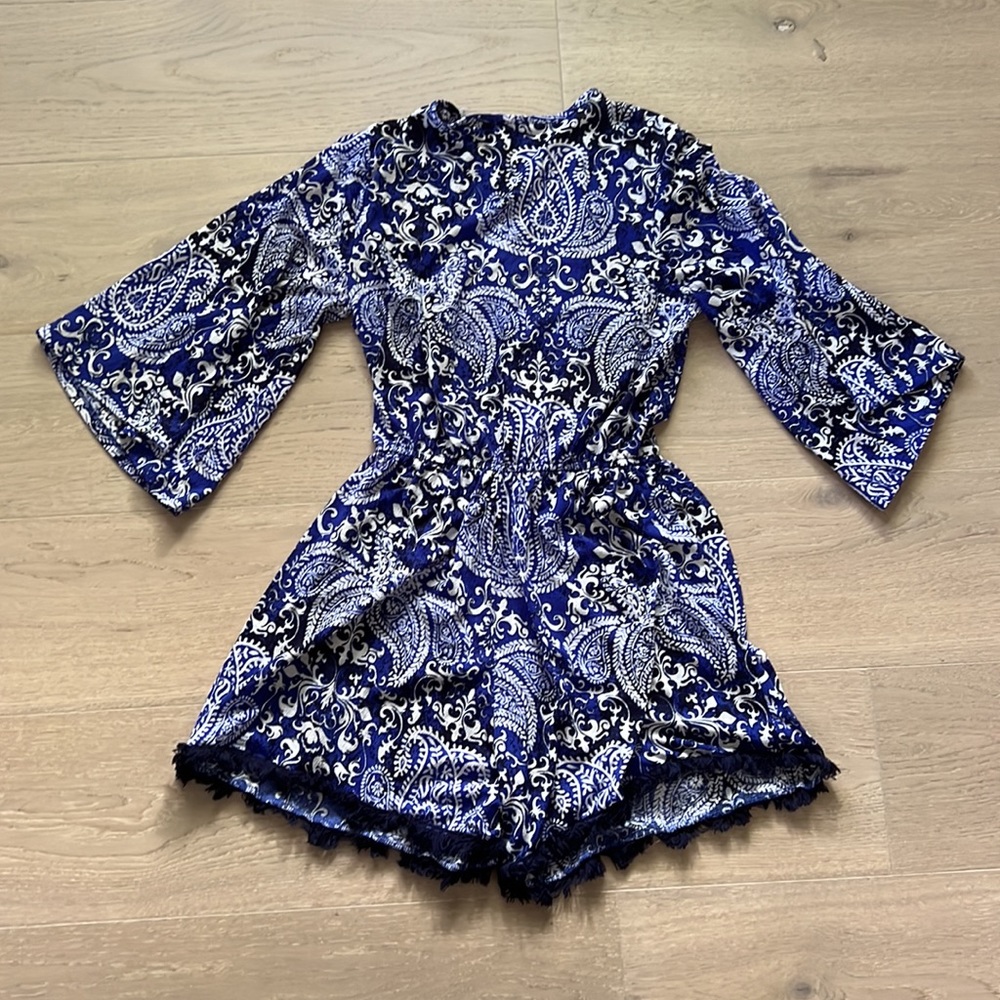Blue pattern romper - Picture 2 of 2